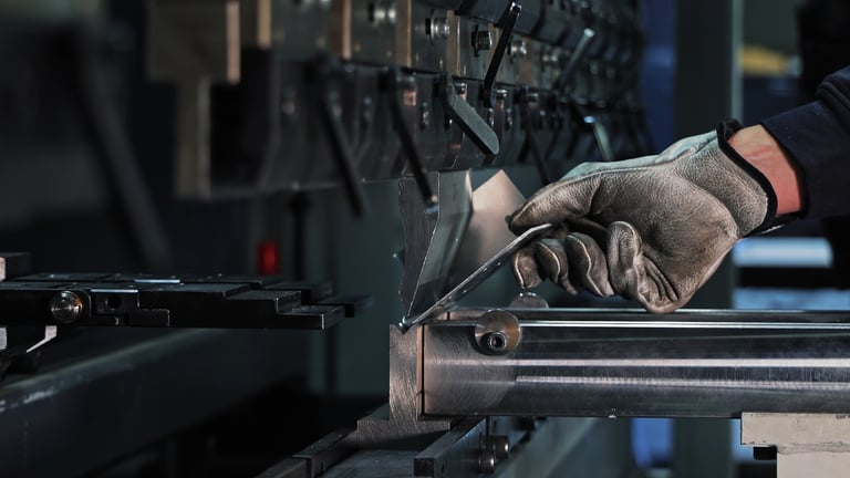 CNC press brake bending metal sheet